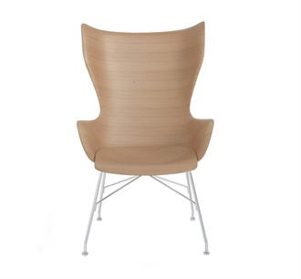 K/Wood stolen i lys finer m. krom ben designet af Philippe Starck for Kartell